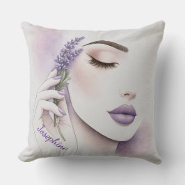 Almofada Lavanda Roxa Personalizada Mulher Elegante Beleza