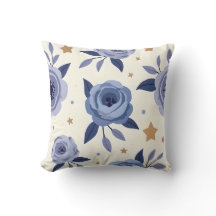 Lavanda suave e Design Travesseiro decorativo azul