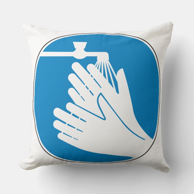 Almofada Lave as mãos (saúde e segurança) (higiene) (Frente)