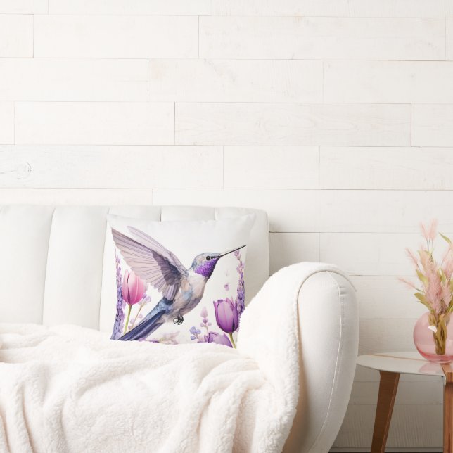 Almofada Lavender Hummingbird Illustration (Sofá)