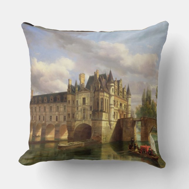 Almofada Le Castelo de Chenonceau, 1843 (óleo em canvas) (Frente)