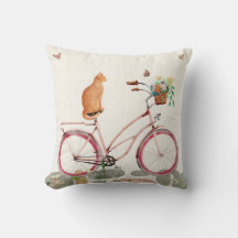 Le Chat à Vélo Travesseiro decorativo