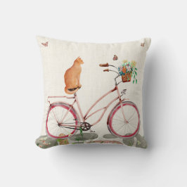 Almofada Le Chat à Vélo Travesseiro decorativo