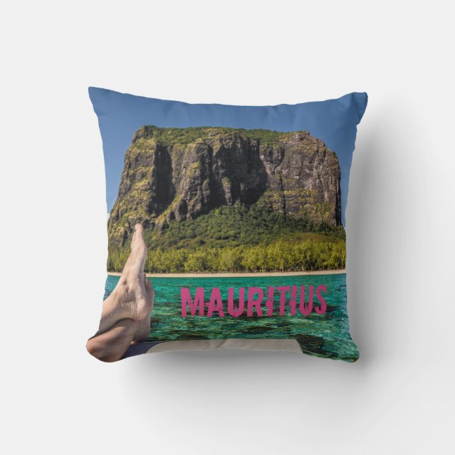 Almofada Le Morne Brabant Maurícia vista de barco no mar (Frente)