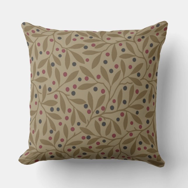 Almofada Leaf Berry Classic Colorful Bonito Patterna Art (Frente)