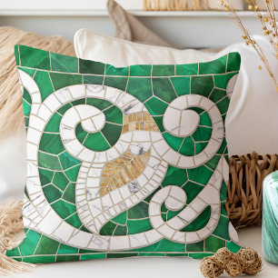 Almofada Leaf e Swirl Marble Mosaic Art -