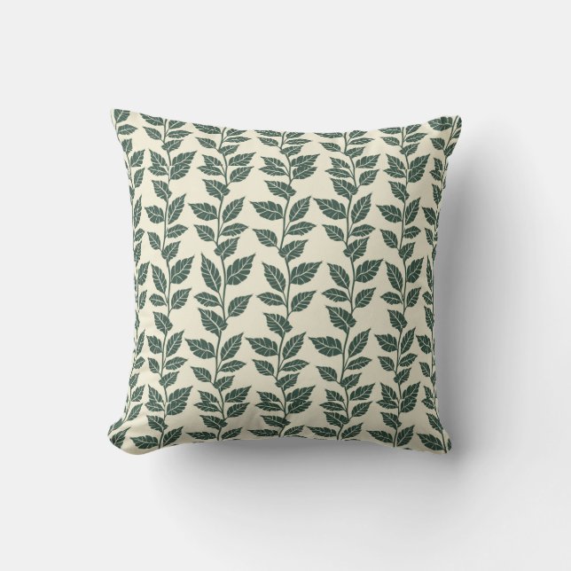 Almofada Leaf Silhouettes Pattern – Elegant Botanical  (Frente)