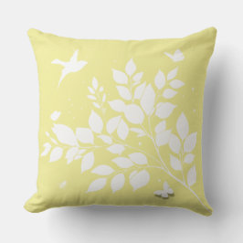 Almofada Leafy branch Swallow Butterflies in silhouette 