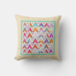 Almofada Leafy Chevron no Travesseiro Tan/MintThrow