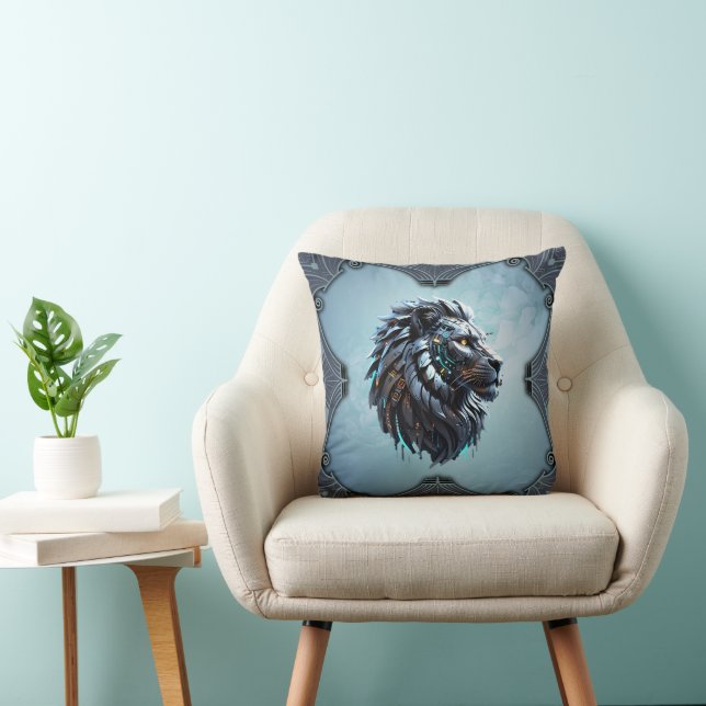 Almofada Leão cibernético Fusão de energia e tecnologia (Cadeira)