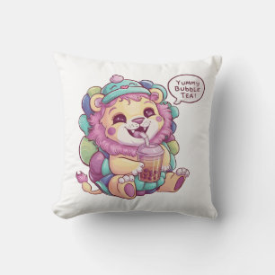 Almofada Leão de Cartoon Adorável: Cozy, Kawaii Vibes