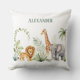 Almofada Leão Girafa e Elefante Personalizado Selva