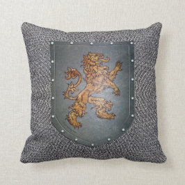 Almofada Leão medieval do protetor do metal de Chainmail