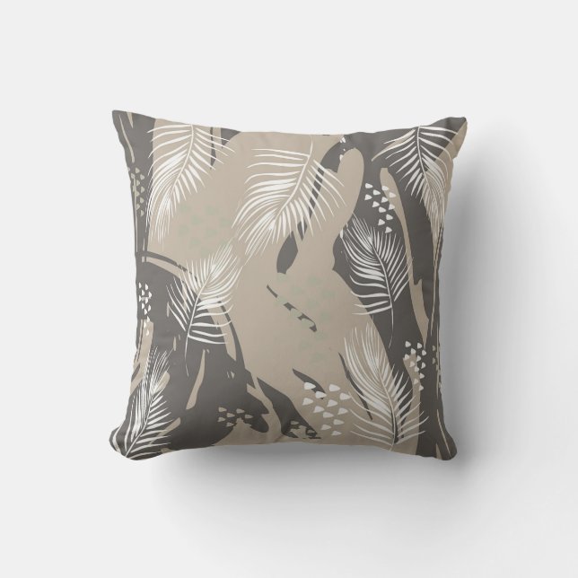 Almofada Leaves and gray pattern (Frente)