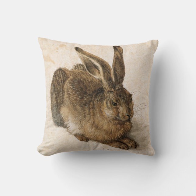 Almofada Lebre por Albrecht Dürer - parte traseira do (Frente)