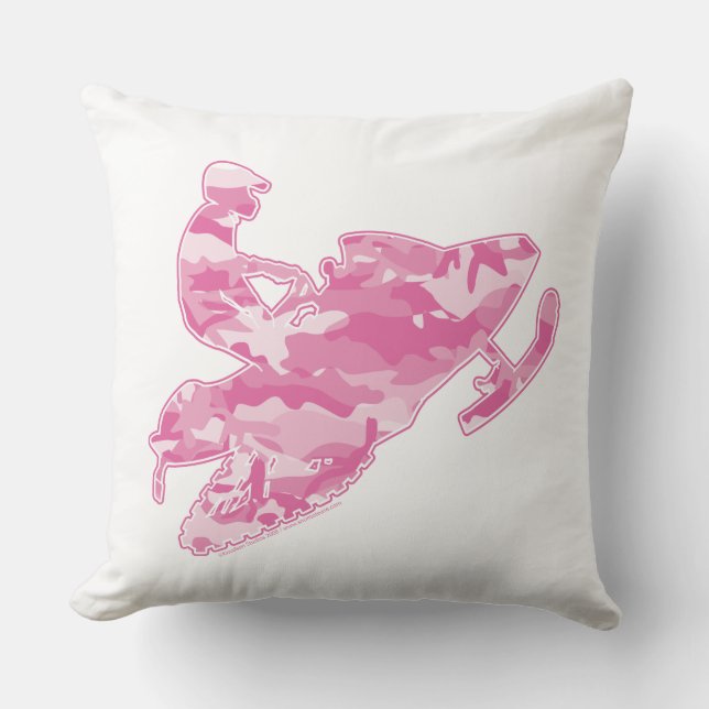 Almofada Legal Camuflagem Rosa Snowmobiler (Frente)