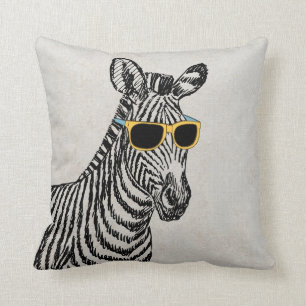 Almofada Legal desenho de zebra engraçada e engraçada com ó