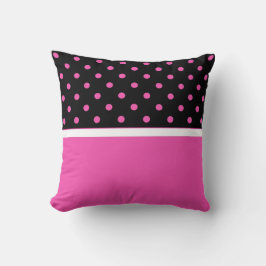 Almofada Legal rosa e preto, bolinhas. Adicionar seu nome