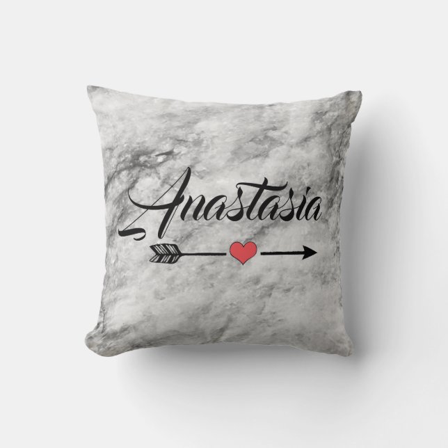 Almofada Legal, surpreendente, Silver Marble, o teu nome (Frente)