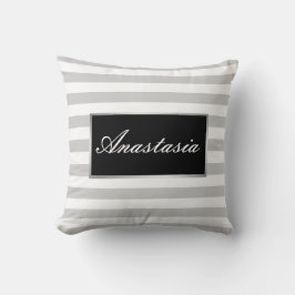 Almofada Legal, surpreendente, Silver Stripes com seu nome