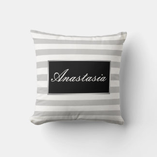 Almofada Legal, surpreendente, Silver Stripes com seu nome