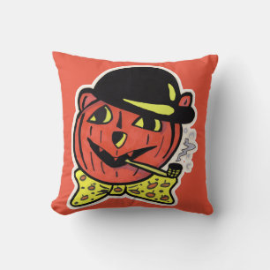 Almofada Legal Vintage Jack-O-Lanterna Cat Pumpkin Hallowee