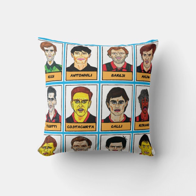 Almofada Legendas De Futebol Vermelhas E Pretas De Milão (Frente)