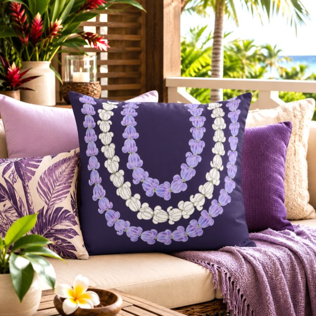 Almofada Lei de flor de coroa de impressão havaiana (Criador carregado)