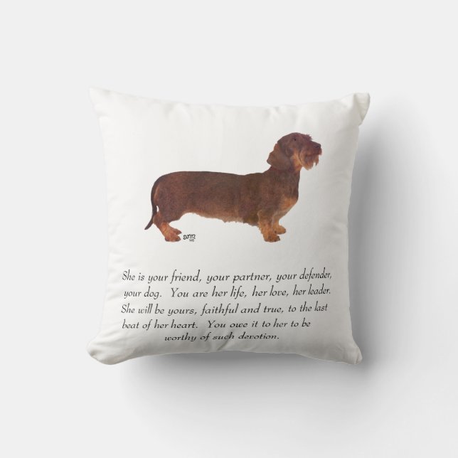 Almofada Lembrança de Dachshund - Fêmea (Frente)