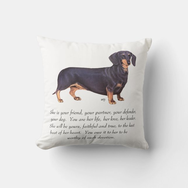 Almofada Lembrança de Dachshund - Fêmea (Frente)