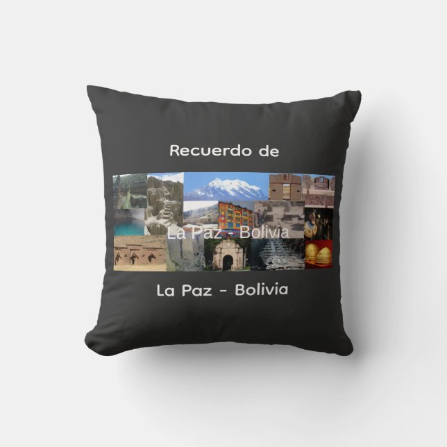 Almofada Lembrança de La Paz Bolívia (Frente)