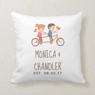Almofada Lembrança em tandem do casamento da bicicleta