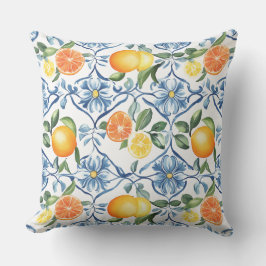 Almofada Lemon and Orange Mediterranean Throw Pillow
