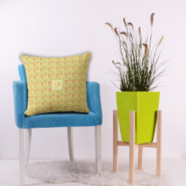 Almofada Lemon leaves white yellow orange Pattern 