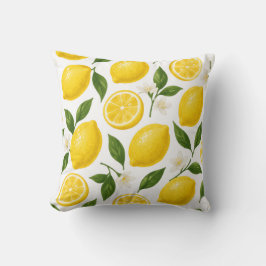 Almofada Lemon Pattern Design | Fresh Citrus Summer Print 