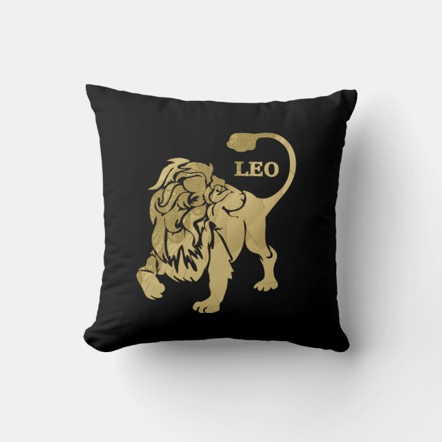 Almofada Leo Lion Zodiac Black (Frente)