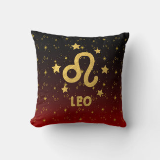 Almofada Leo Zodiac Red e Black Travesseiro decorativo