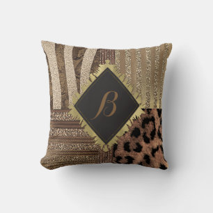 Almofada Leoa Safari Chic Glam Jungle Moderno Brilho