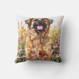 Almofada Leonberger Watercolor Throw Pillow