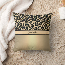 Almofada Leopard Animal Print Cheetah Dourada Trendari Safa