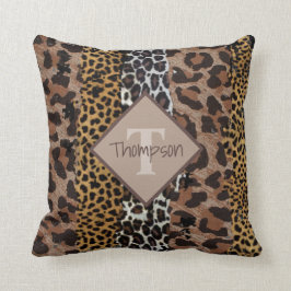Almofada Leopard e Cheetah Impressão Name