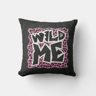 Almofada Leopard me Wild Black and Hot Pink Design