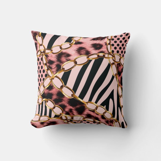 Almofada Leopard Pattern, Leopard Print, Animal print,  (Frente)