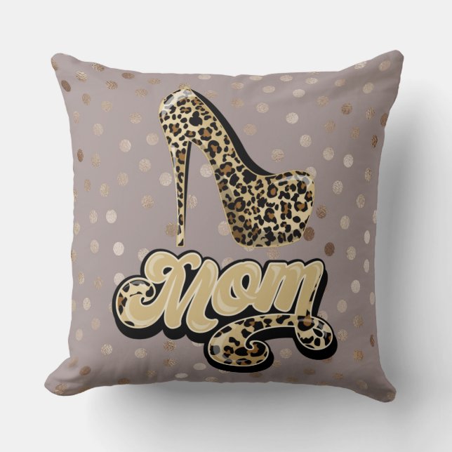 Almofada Leopard Print Mãe Beige/ Zebra Travesseiro decorat (Frente)