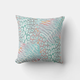 Almofada Leopard, tigre, pele, colada, listrada, Turquesa,