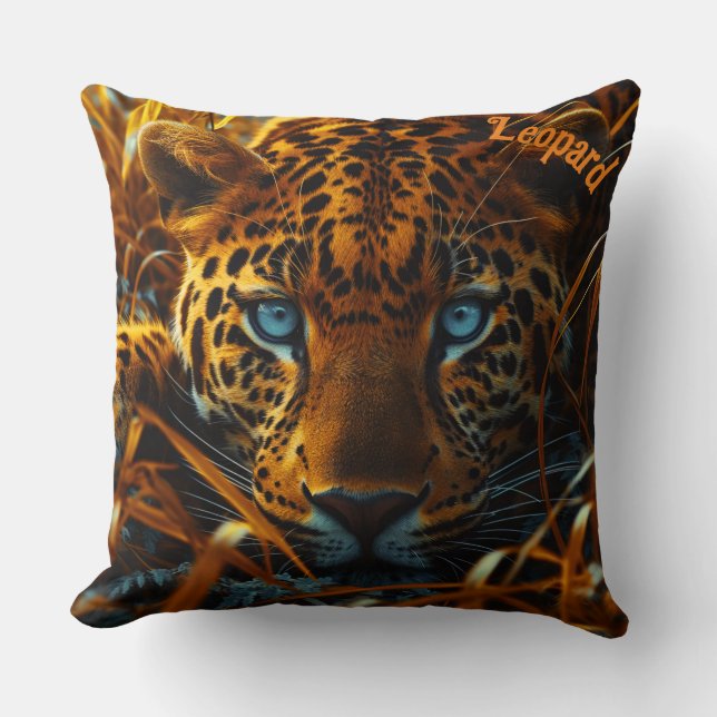 Almofada Leopardo com olhos azuis  (Frente)