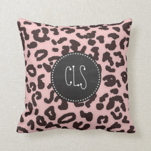 Almofada Leopardo Cor-de-Rosa Bebê Impressão Animal; Painéi