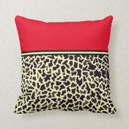Almofada Leopardo de Creme Vermelho
