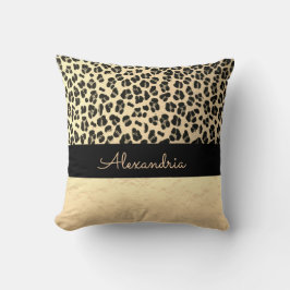 Almofada Leopardo Dourado Shimmery Dourado com brilho