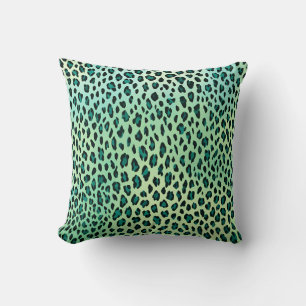 Almofada Leopardo Imprimir Impressão Azul Verde Azul Impres